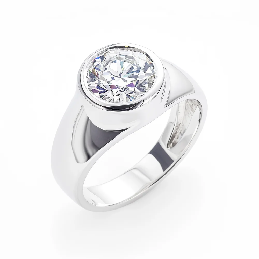 Round Brilliant Cut Diamond Mens Ring